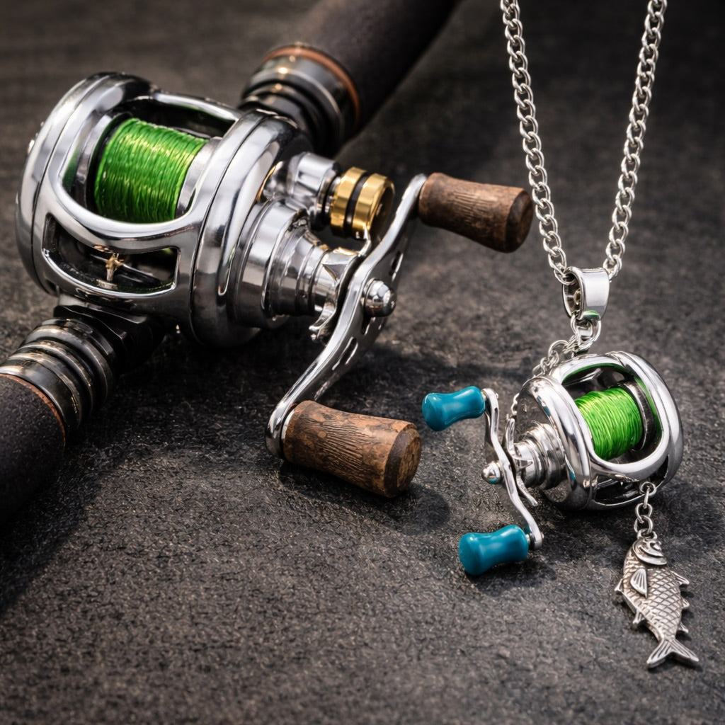 LuckyReel™ Necklace – Working Mini Fishing Reel Pendant